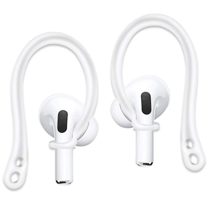 ALXCD Earhooks Replacement for Air Pods Pro, Anti-Slip Over-Ear Soft TPU Earhook [Anti Slip][Anti Lost], Designed for Air Pods Pro Headphones, 2 Pairs, White - Image 1